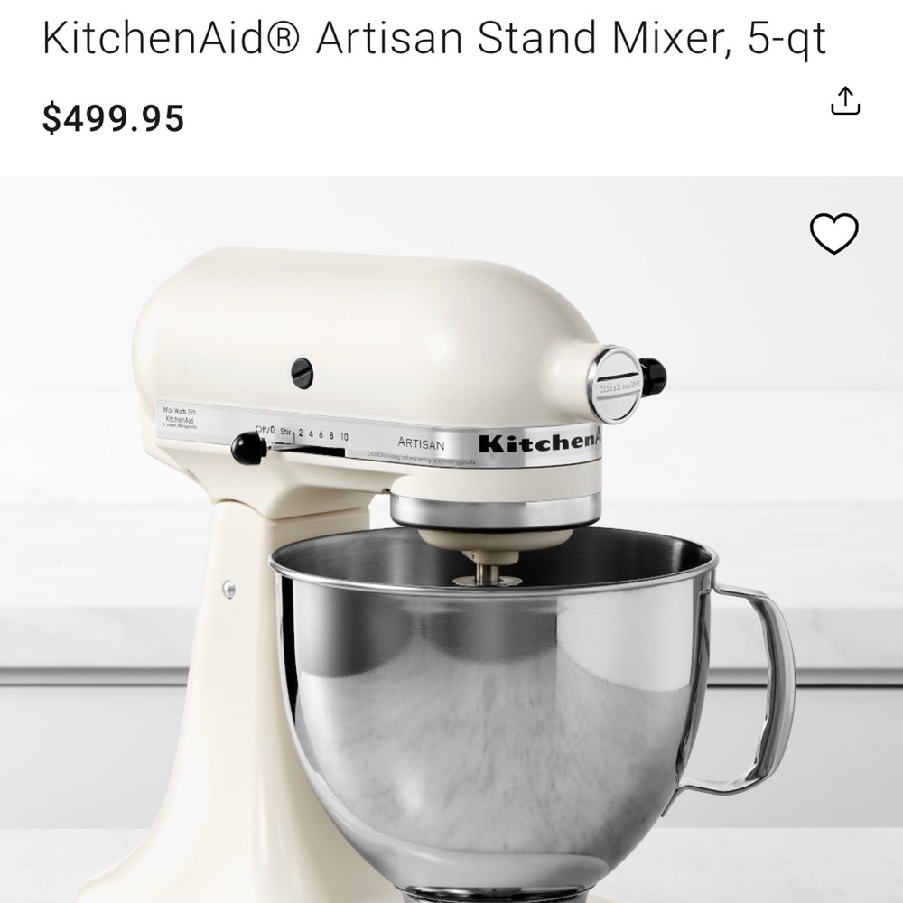 KitchenAid Artisan Stand Mixer - White